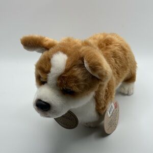 New with tags Russ Berrie Yomiko Classics Corgi Plush Dog 10” Tan White Retired